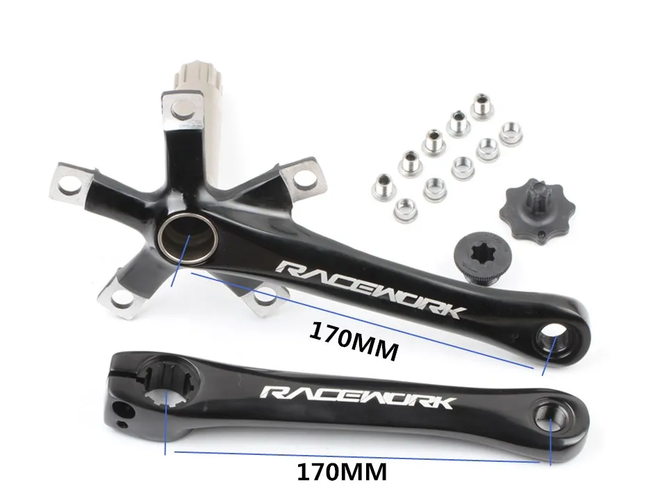 RACEWORK ROAD Crankset 170 мм 110 BCD цепное кольцо Корона 34T 50T алюминиевый сплав сталь с нижним кронштейном - Цвет: 170MM 110BCD CRANK