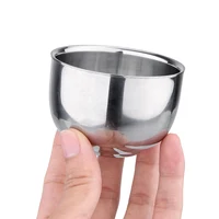 Mini Coffee Milk Mugs Stainless Steel Espresso Thickened Double Layer Soap Cup Heat Insulation Smooth Shaving Mug Bowl Pitcher 2