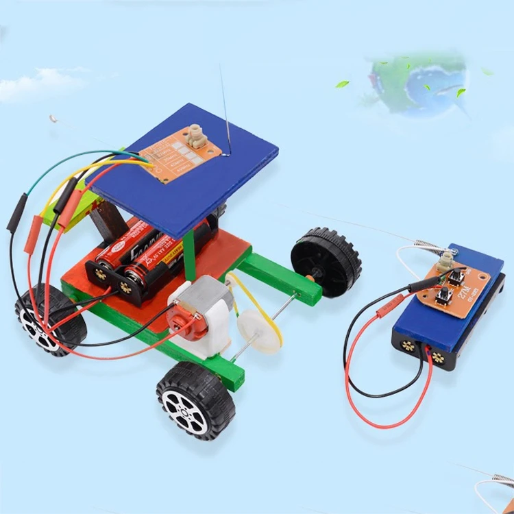 Diy беспроводной пульт дистанционного управления гоночная модель комплект Дерево Дети физическая наука эксперименты игрушка набор Собранный автомобиль обучающая игрушка