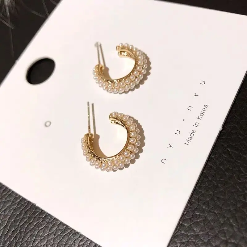 DUOYING винтажный Японский cercle ccrystal boucles d'oreilles mode perle Boucle filles bijoux