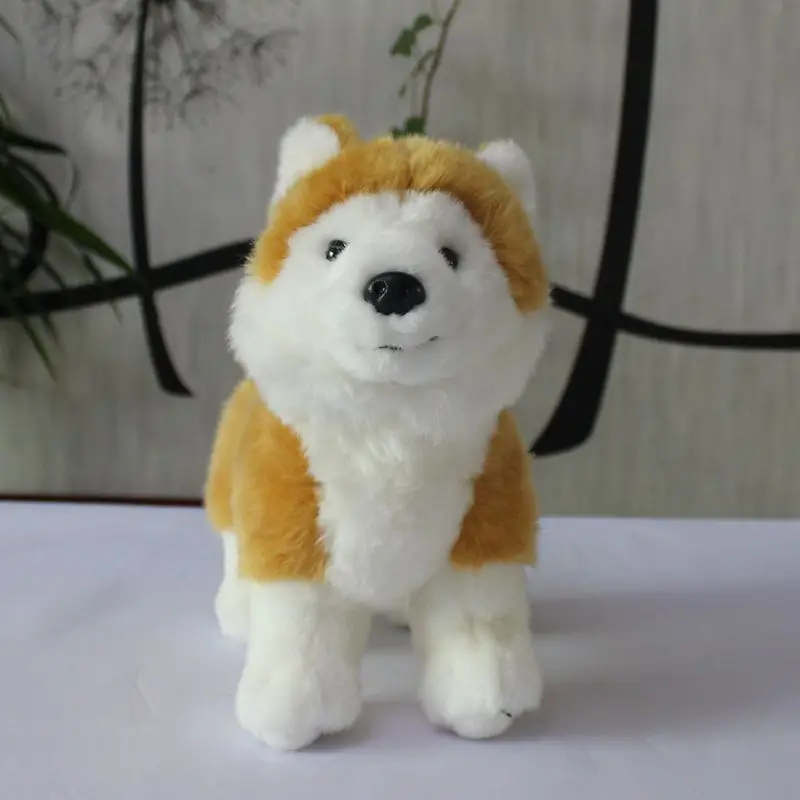 Реалистичная игрушка около 23x21 см японская Акита собака плюшевая игрушка мягкая детская игрушка-кукла рождественский подарок h0747