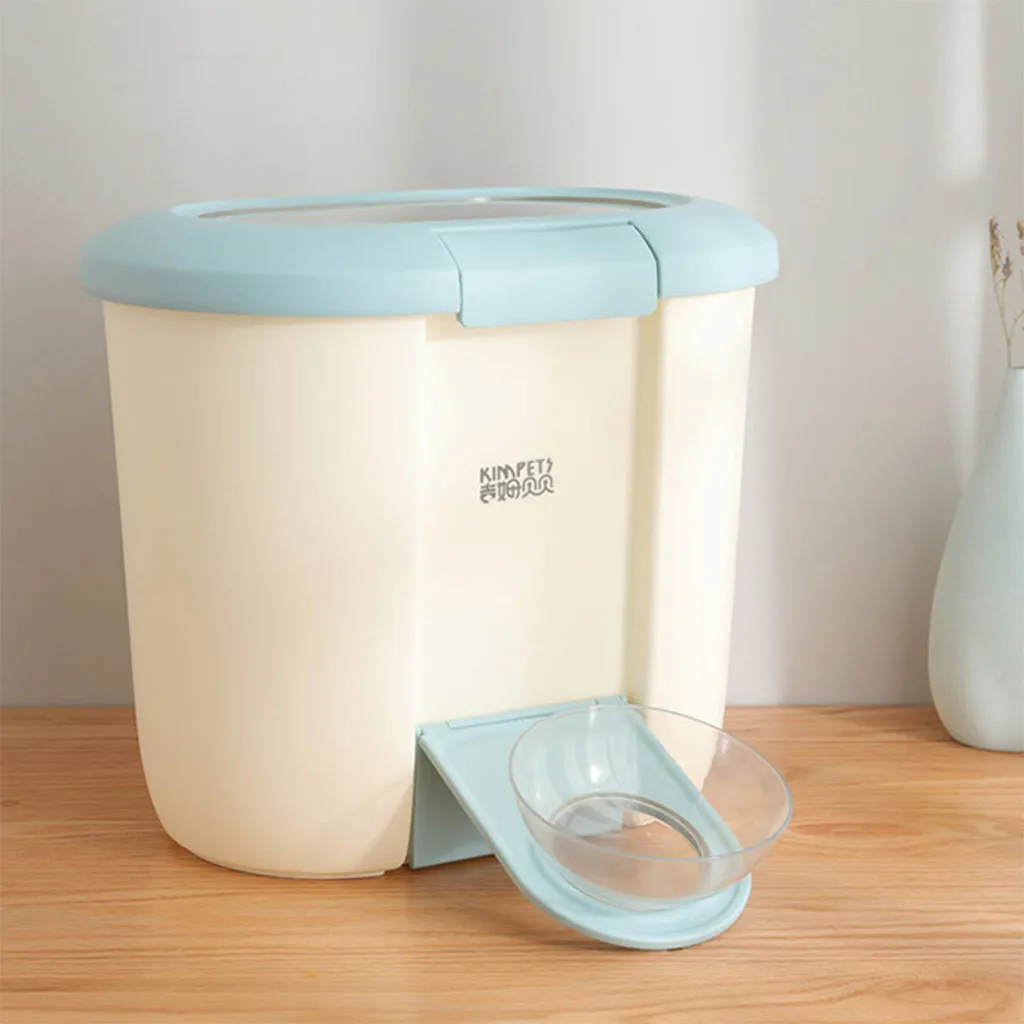 5L Pet еда для кошек и собак ведро для хранения большой емкости влагостойкие с миской собаки кормушки