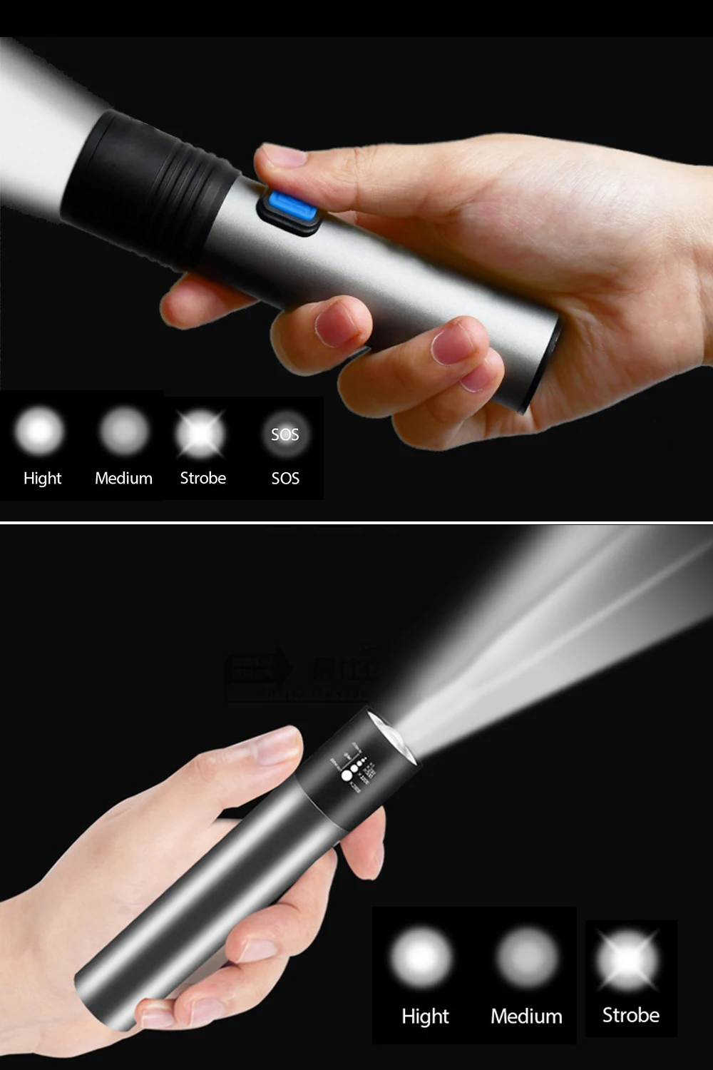 USB Перезаряжаемый T6 светодиодный светильник-вспышка мини портативный фонарь со встроенной литиевой батареей 1200 мАч водонепроницаемый масштабируемый походный светильник