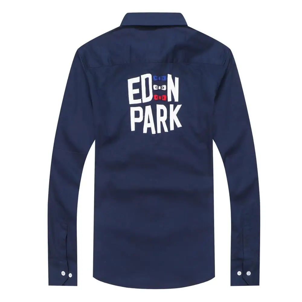Quente frança marca eden park camisa de negócios para homens de alta qualidade camisa algodão bordado masculino vestido casual camisas sociais m a 3xl