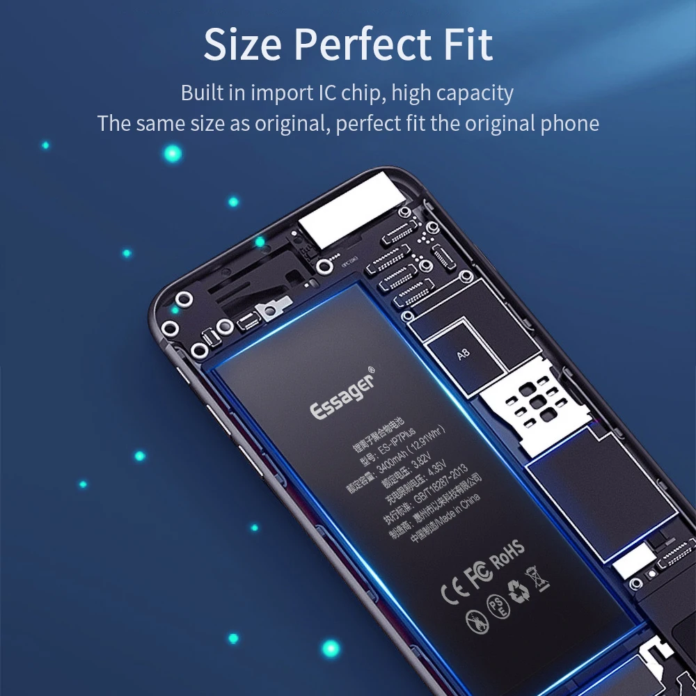 Аккумулятор мобильного телефона Essager для iPhone 6, 7, 6s Plus, высококачественный сменный аккумулятор, внутренний аккумулятор для iPhone 7 Plus, 6 Plus