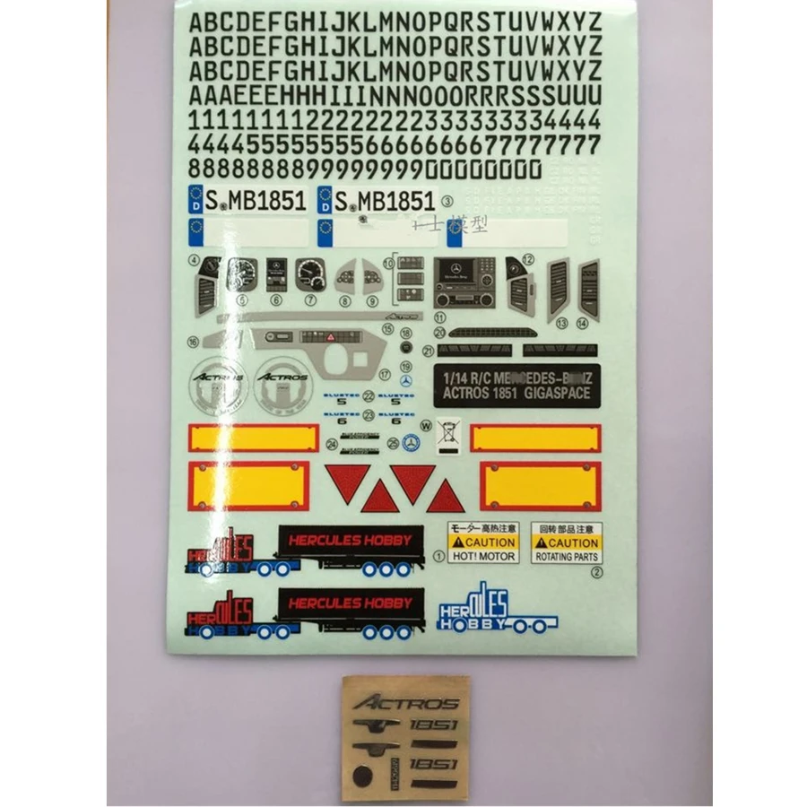 1/14 Rc трактор прицеп кузов оболочки декоративные наклейки для Tamiya Benzz 1851 56335 Gigaspace
