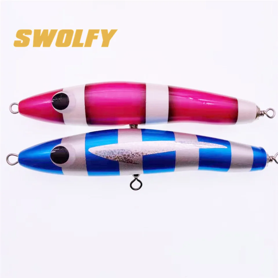 SWOLFY, 2 шт., деревянная рыба, Морская рыбалка, деревянный карандаш, приманка, приманка, 18 см, поддельная приманка, Морская рыбалка, 70 г
