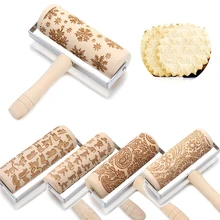 Рождественская Снежинка цветок кошка Пейсли тисненая Скалка печенья печенье, фондан, пирог тесто выгравированный ролик