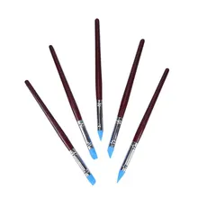 5 pçs silicone unha arte caneta escova escultura em relevo oco cerâmica escultura escova uv gel modelagem argila polonês ferramentas diy conjunto(China)