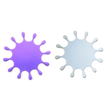 2 шт в форме капли воды силиконовые подставки для напитков настольная чашка коврик Домашний декор чашка для напитков столовые приборы гаджеты-белый и фиолетовый