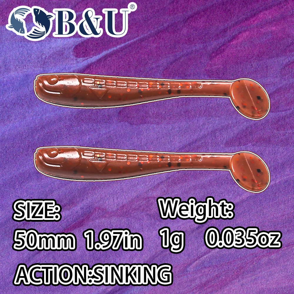 B & u Mini Minow Soft köder 35mm 50mm Angeln Kunst köder Silikon Bass Hecht Minnow Swimbait Jigging Plastik köder Wurm – Detail 2