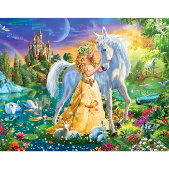 

Diamond Painting Full Square 5D DIY"Beauty Unicorn"Daimond Painting Diamond Embroidery Painting LE01576
