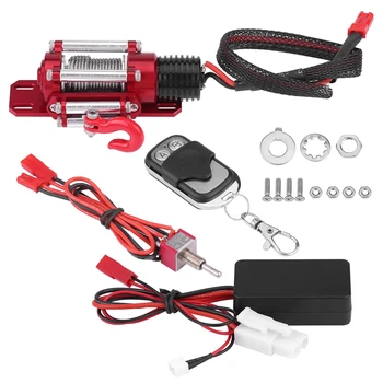 

1/10 Scale RC Model Vehicle Crawler Car Accessory Metal Winch With Remote Controller for Traxxas / HSP / Redcat / Tamiya / Axial
