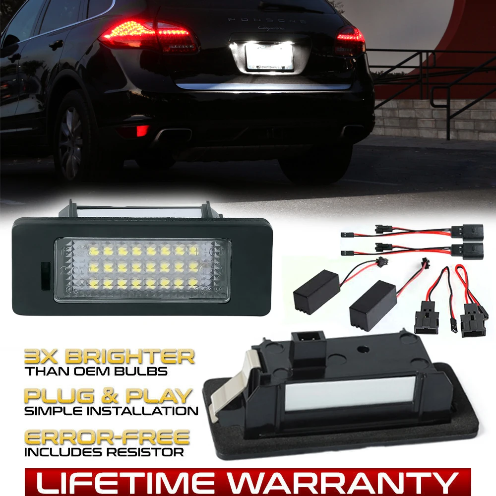 

Replace OEM#7PP943021 CANbus 2pcs Led Number License Plate Lights For Porsche Panamera 970 2009-2016
