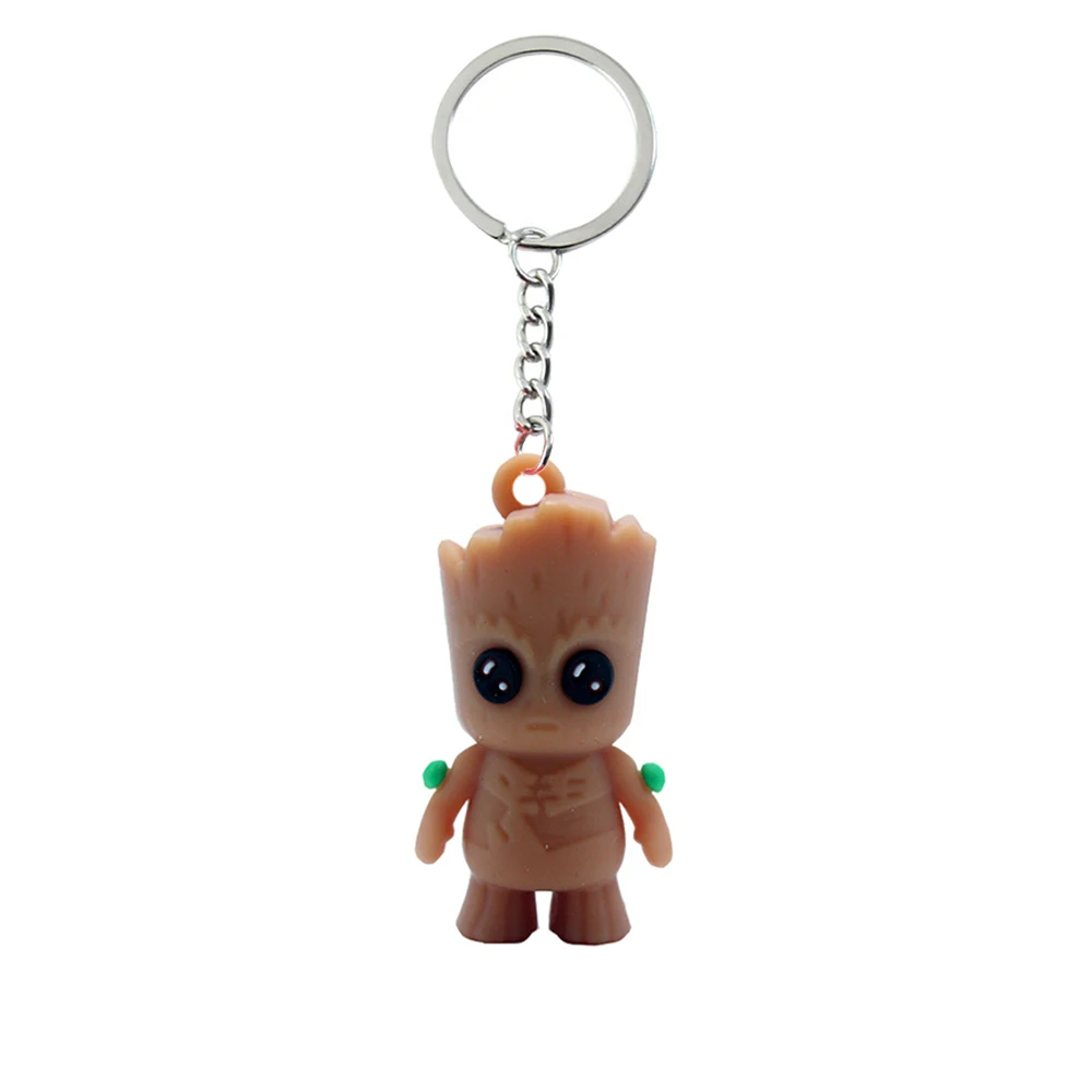 Детский Groot Цифры брелок-игрушка домашний орнамент Милая модель игрушка для детей мультфильм Дерево человек брелок автомобиль висячий Декор брелок - Цвет: Белый