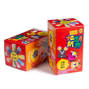 

Kids Animals DIY Handmade Paper Cups Sticker Material Kit Children Kindergarten School Art Craft Educational Toys 12pcs/set