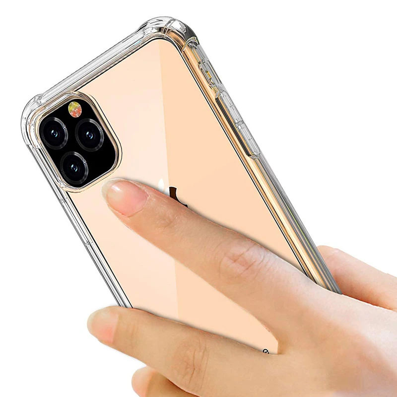 

500pcs Air Cushion Thin Slim Transparent Case For iPhone 11 Pro Max XS XR X 8 7 6 6S Plus Soft TPU Silicone Shockproof Cover