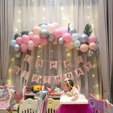 Детский комплект украшений для вечеринки на день рождения, 64 шт., розовые, синие воздушные шары с числами для детского душа, пол Reveal Anniversaire Enfant