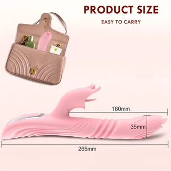 Double Tongue Cunnilingus Vibrators for Women Telescopic Rotating Dildo Heat Vagina Clitoris Stimulate Adult Sex Toys for Women 4