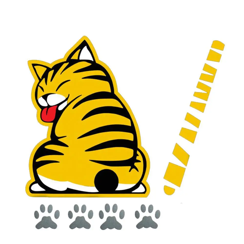 

3D Creative Car Stickers Cute Cat Moving Tail Paws Cartoon Auto Car Rear Windshield Window Wiper Decal Car Styling Decoration