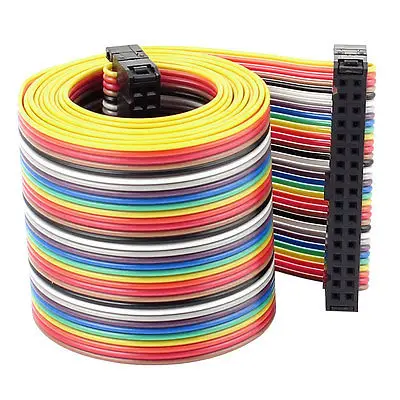 

2.54mm Pitch 34 Pin 34 Way F/F Connector IDC Flat Rainbow Ribbon Cable 3.8ft