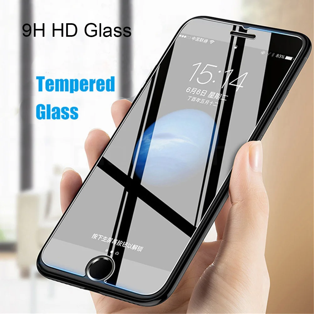 Закаленное стекло для iPhone 7, 6, 6S Plus, 4 4S, Защитная пленка для экрана 9H HD для iPhone X, XR, XS Max, 8, 5, 5S, SE