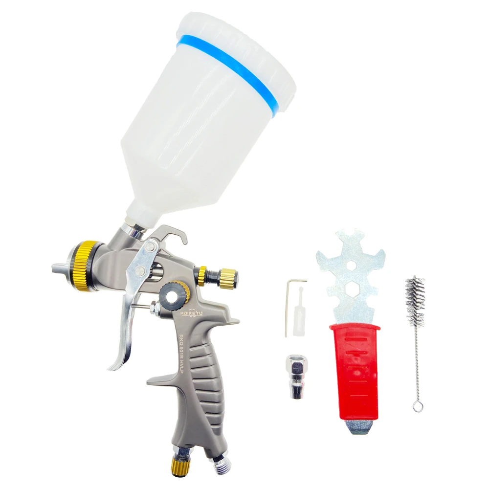 

ROIKETU 931B 1.3mm Nozzle Professional Spray Gun Sprayer Paint Air Mini Spray Gun for Painting Cars