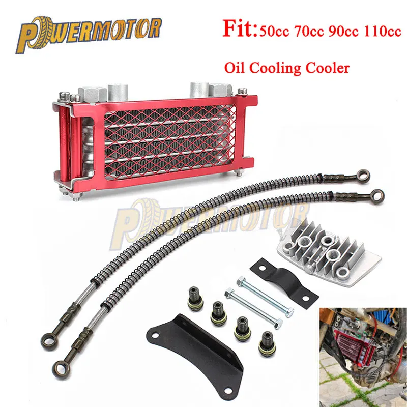 Motorcycle Accessories Gy6 125cc 150cc Oil Cooler Pitbike Radiator Horizontal 2T Engine Universal 4 Row Motocross Modified Parts motorcycle radiator oil cooler