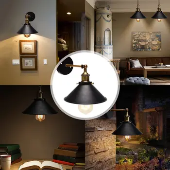 

Wall Sconces Black Hardwire Industrial Vintage Wall Lamp Fixture Simplicity Bronze Finish Arm Swing Wall Lights