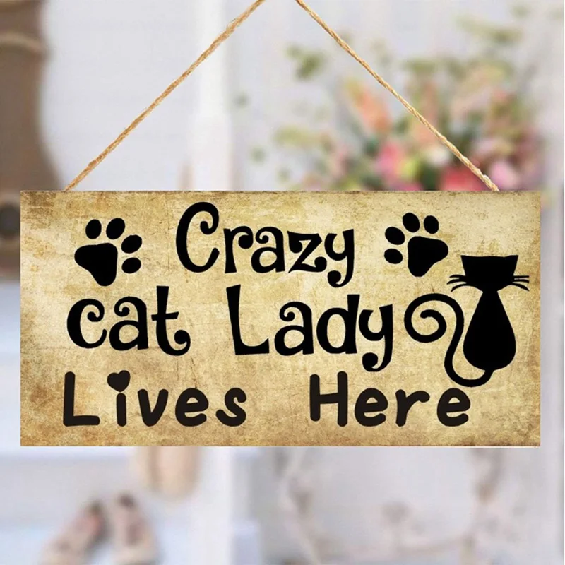 Подвесная табличка Crazy Cay Lady/Dogs забавная деревянная дом не является домом без