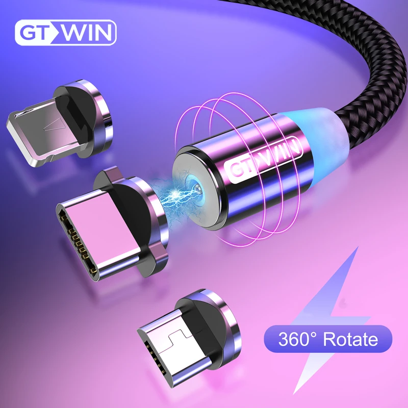 Магнитный кабель GTWIN Micro usb type C для быстрой зарядки зарядный провод c iphone 11 X Xr xiaomi