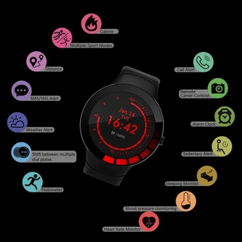 

2020 Smart Watch Men P68 Waterproof Weather Display Heart Rate Blood Pressure Measurement Fitness Tracker E3 Sports Smart Watch