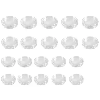 

20Pcs Transparent Small Plastic Coin Box - 10 Pcs 18Mm & 10 Pcs 32Mm