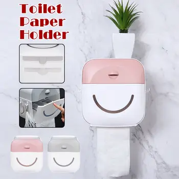 

Toilet Roll Holder Waterproof Paper Towel Holder Wall Mounted Roll Paper Stand Case Tube Storage Box Bathroom Accessories