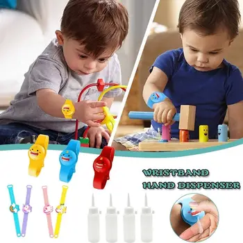 

50PCS Cartoon Hand Sanitizer Bracelet Pumps Disinfectant Sanitizer Dispenser Subpackage Bracelet Wristband Wrist Strap Gifts