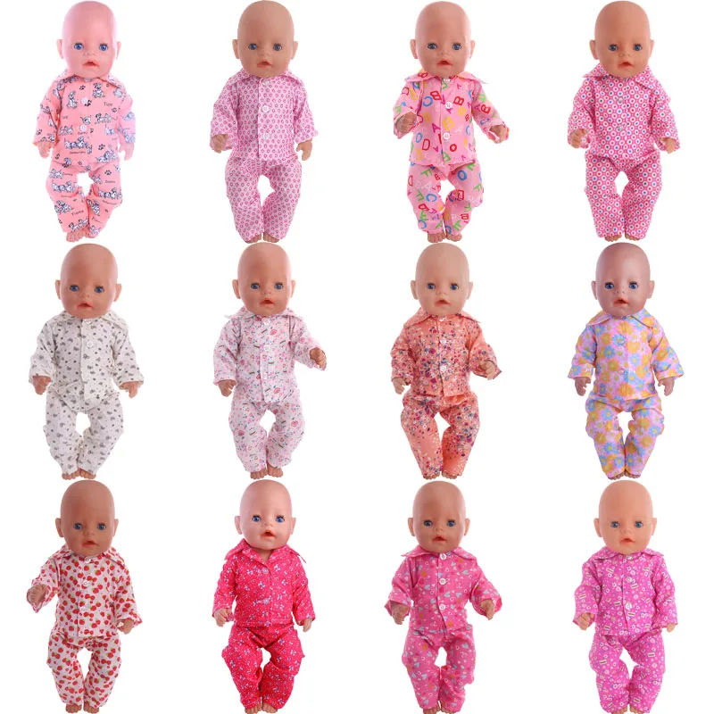 

Doll Clothes Cute Doll Pajamas Pink Series For 18 Inch American Doll Girls & New Born Baby For 43 Cm Accessories,Our Generation