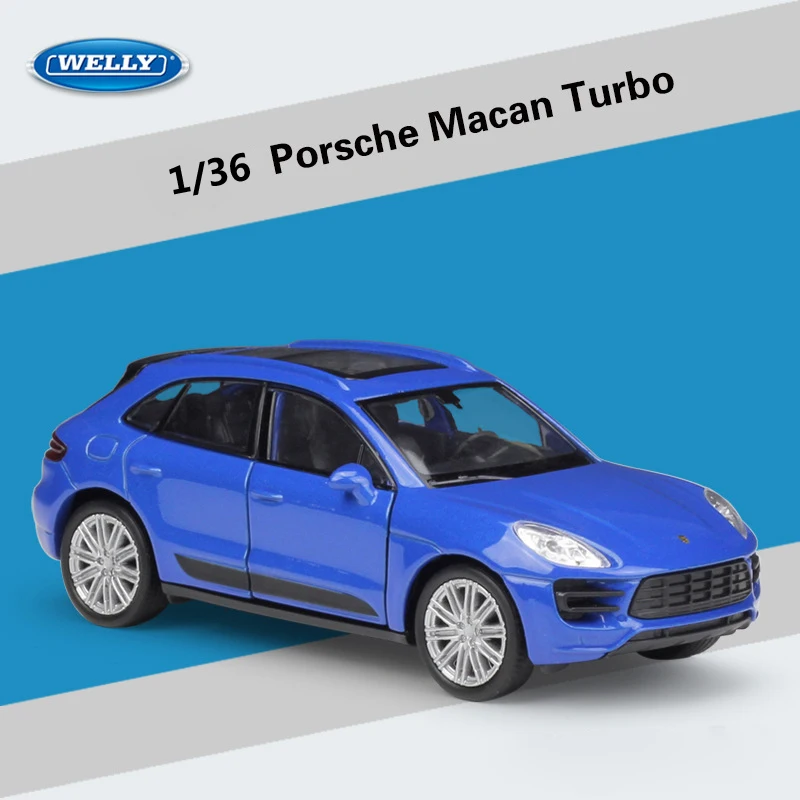 WELLY литая модель автомобиля в масштабе 1:36 Porsche Macan Turbo внедорожника игрушечный