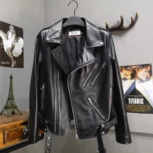 

Genuine Leather Jacket Women Natural Real Sheepskin Ladies Coat Autumn Winter Motorcycle Zipper Soft Outerwear Female Plus Size