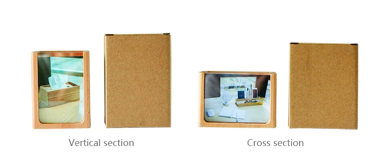 Creative Wooden Photo Frame Pen Holder Multifunction Home Office Storage Box Pencil Case Picture Frame Decoration