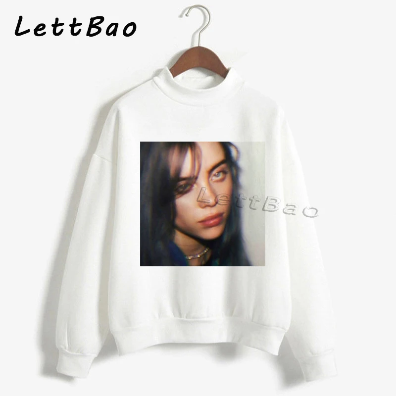 14 Billie Eilish толстовки свитер уличная Эстетическая Готическая Moletom Feminino Ullzang Harajuku на заказ Женская толстовка Femme 90s - Цвет: 14