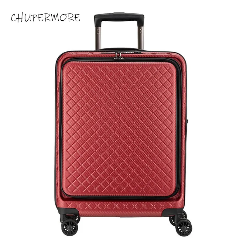 Wine red 20-дюймовый Стандартный пансион модница откидная крышка Скалка багаж Спиннер бренд чемодан колеса 20 дюймов кабина пароль тележка - Цвет: Wine red