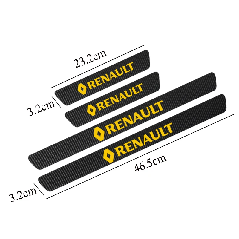 style 2 yellow 4 шт. водонепроницаемый стикер из углеродного волокна Защитный для Renault duster megane 2 logan renault clio автомобильные аксессуары автомобили - Цвет: style 2 yellow