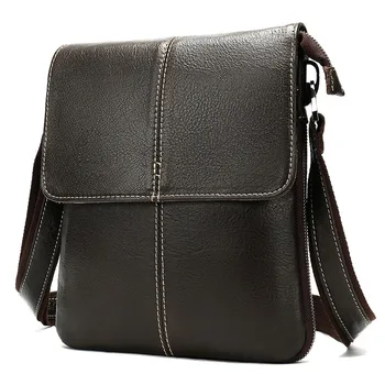 

MVA Casual Genuine Leather Men's Bags Fashion Vertical Multifunction Men Messenger Shoulder Bag Soft Flap Crossbody Pack For Man