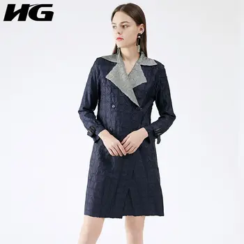 

HG Drawstring Waist Double Breasted Trench Women 2020 Winter Casual Fashion New Style Temperament All Match Women Clothes ZY1863