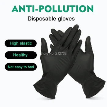 

20/50Pcs Black Gloves Disposable Permanent Tattoo Gloves Latex Gloves Isolate Anti-Pollution Tattoo Accessories S M L