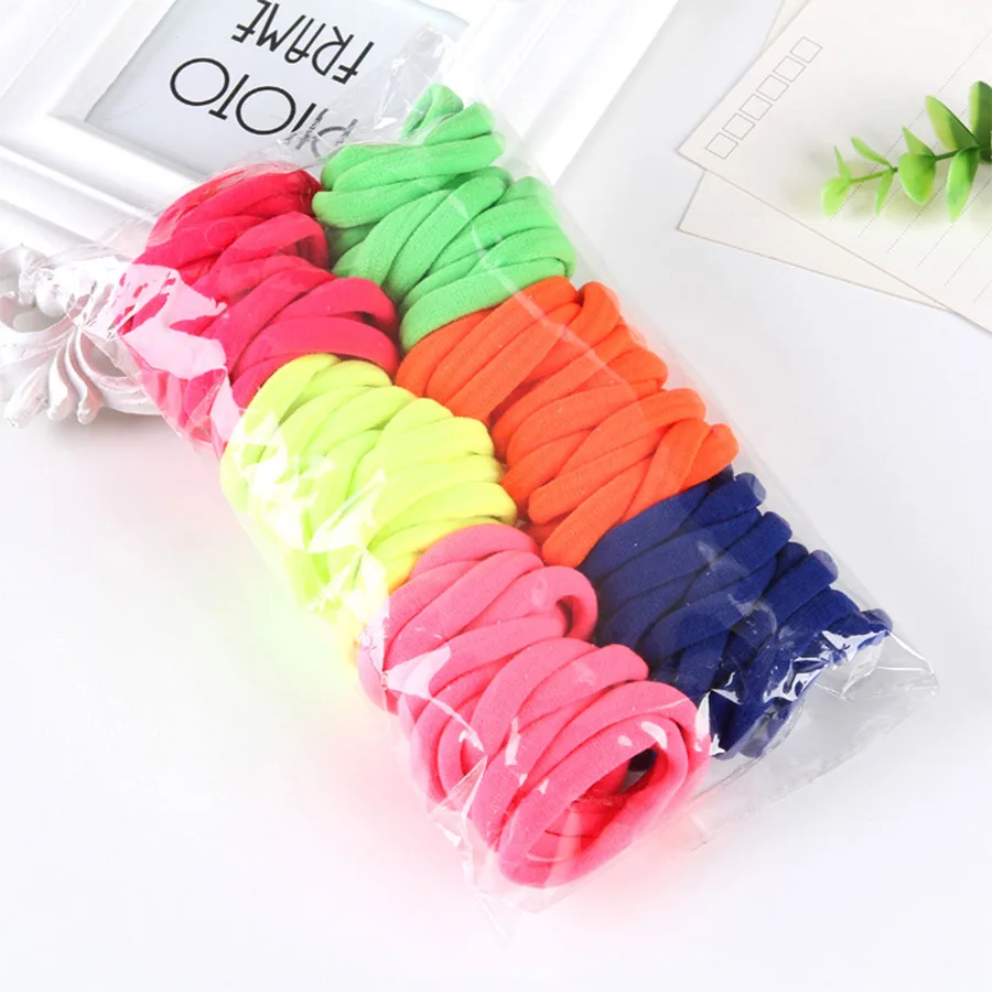 20PCS/Packet Cute Candy Color Elastic Hair Band Rubber Bands Kids Hairband Accessories For Girl Headband Rope Ponytail |