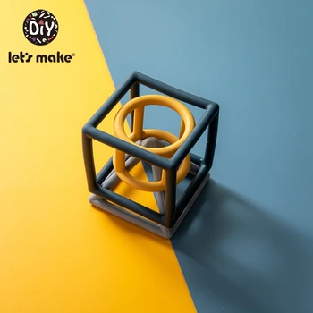 

Let'S Make 5 Set Geometry Silicone Teether Toys Food Grade Silicone Baby Teether Silicone Toy For Kids Baby Teether