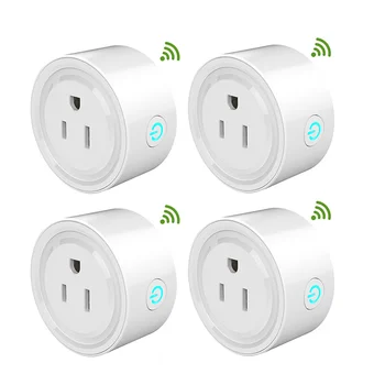 

4 PCS USPlug Smart Socket Power Plug WiFi Switch Outlet Remote Voice Control Wireless Timer Switch for iOS Android Google Alexa
