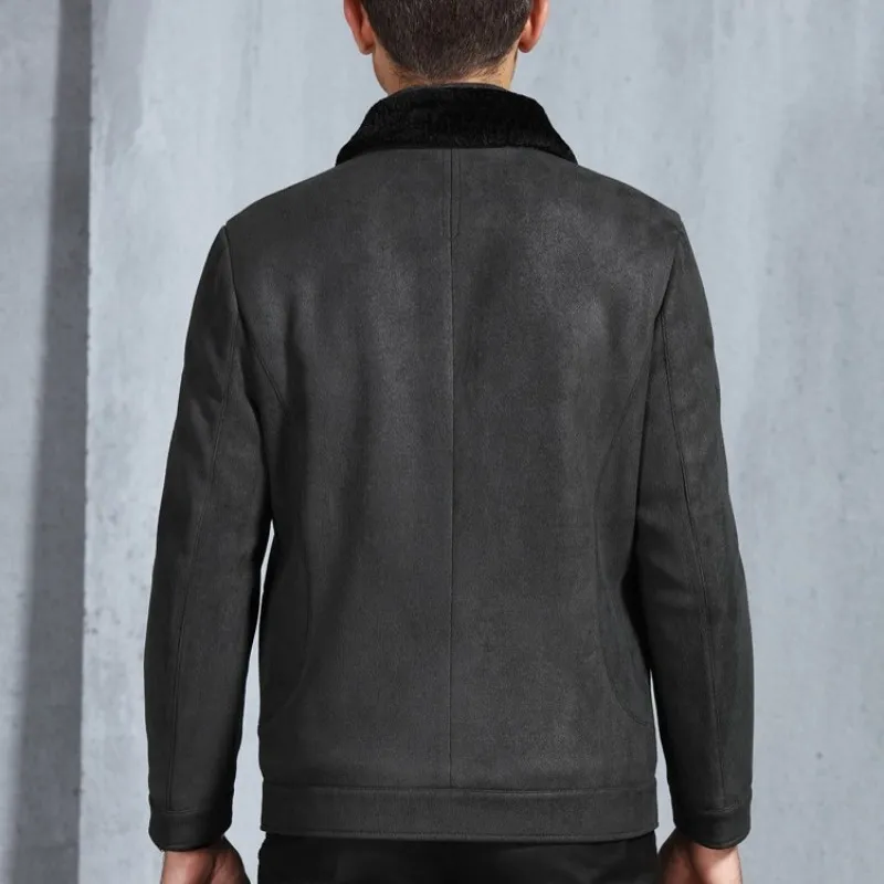 Italië Merk Business Mens Hoge Kwaliteit Faux Suede Leather Jacket Kantoor Bont Voering Winter Warme Jas Windjack Mannen Biker Jacket Italië Merk Business Mens Hoge Kwaliteit Faux Suede Leather Jacket Kantoor Bont Voering Winter Warme Jas Windjack Mannen Biker Jacket