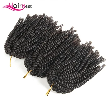 

Hair Nest Blonde Ombre Spring Twist Hair Crochet Braids Passion Twist Synthetic Braiding Hair Extensions 8 Inch 30 Strands 110g